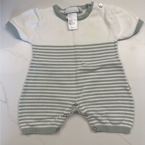 Elegant Baby Classic Striped Bodysuit - White and Green size 6 months